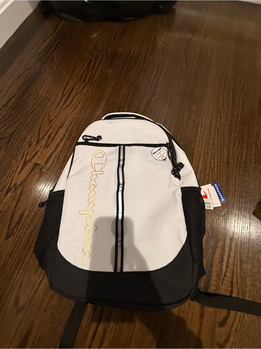 Champion White and Black Logo Backpack - Everyday m Bag